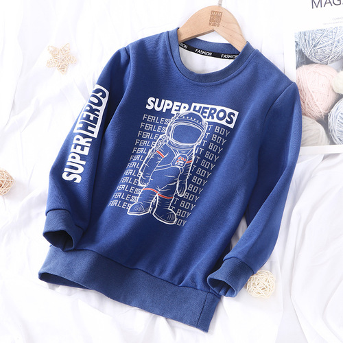 Children's sweatshirt spring and summer new style boys and girls bottoming shirts tops students middle and large children long-sleeved T-shirt new style