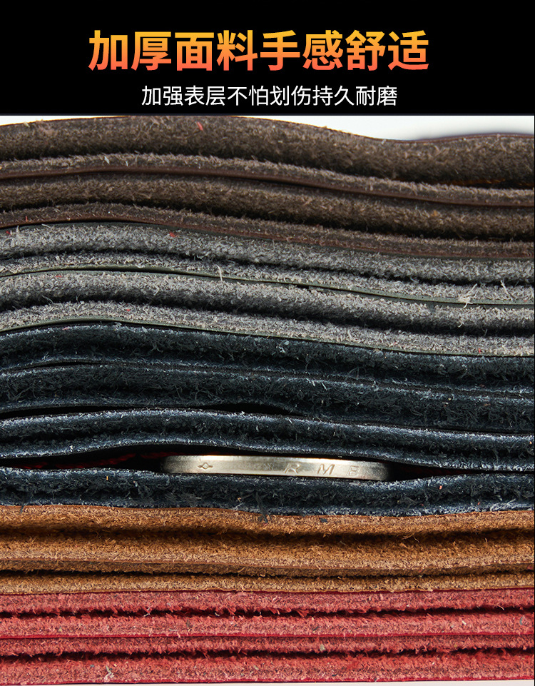 Hand-stitched leather steering wheel cover head layer cowhide four seasons universal a generation of hair
