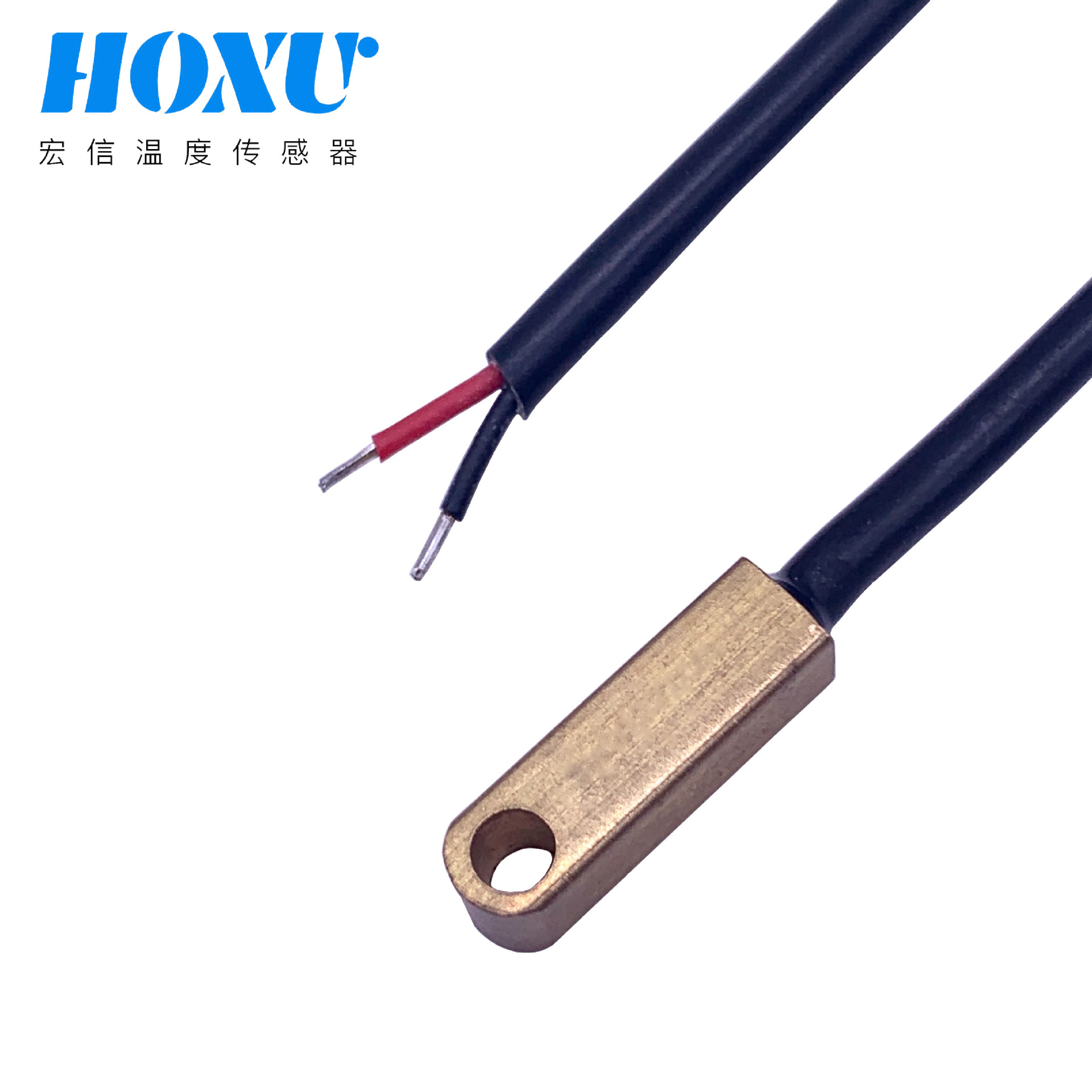 厂销NTC温度传感器接线头10k3950方形固定铜头铜镀镍测温控温探头