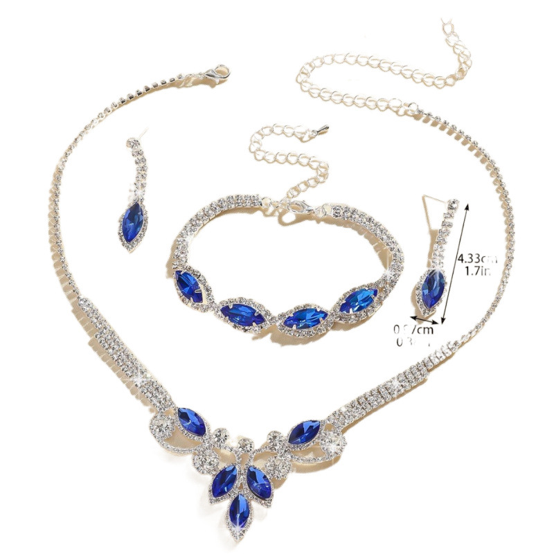 conjunto de colar brinco conjunto de joias conjunto de vestido de banquete colar elegante tudo combina joias de noiva_voghion.com