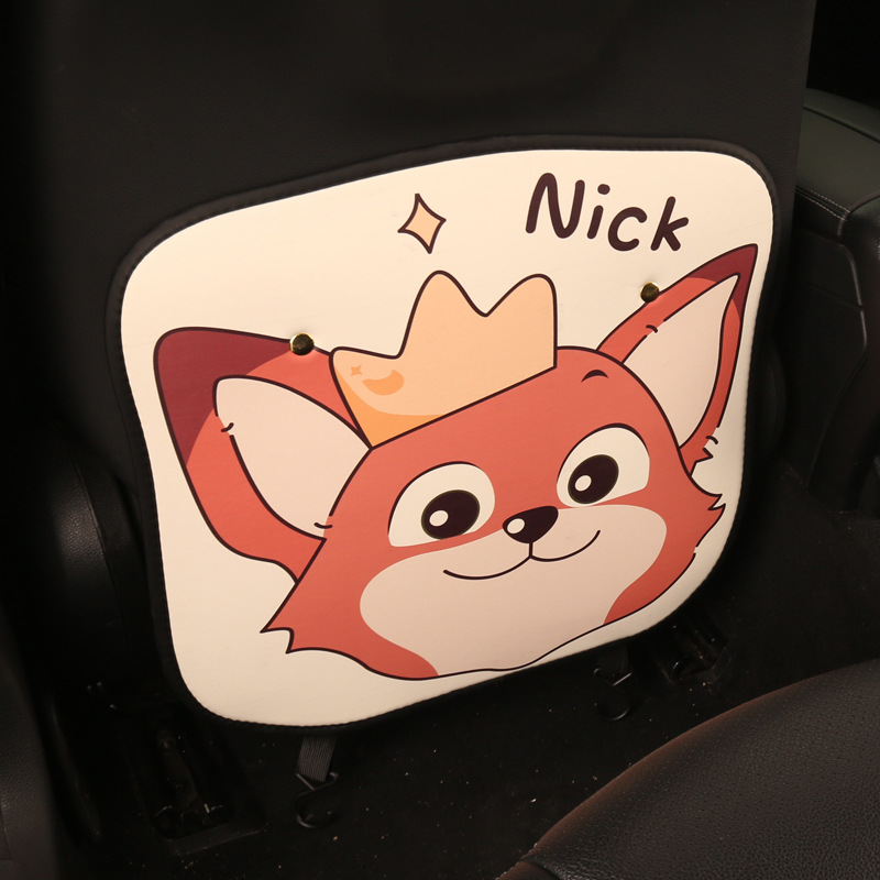 Women's cute cartoon car seat back anti-kick cushion car seat back anti-fouling cushion long short optional
