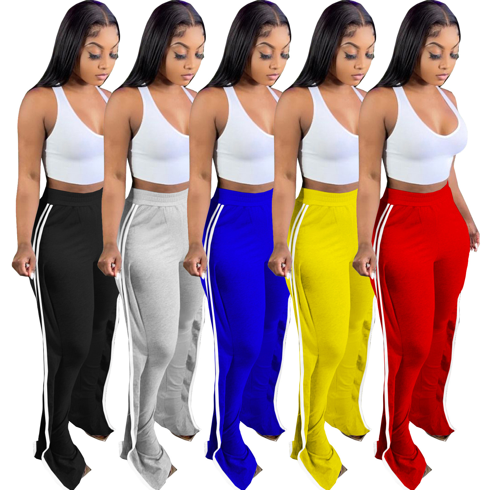 multicolor strip long pants Nihaostyles wholesale clothing vendor NSMDJ75041