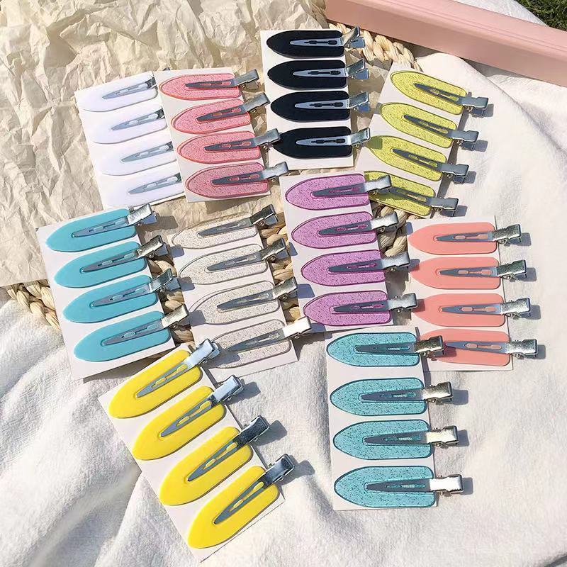 internet celebrity seamless barrettes handmade diy homemade cream glue material duckbill clip bottom clip bang clip wash side clip for women