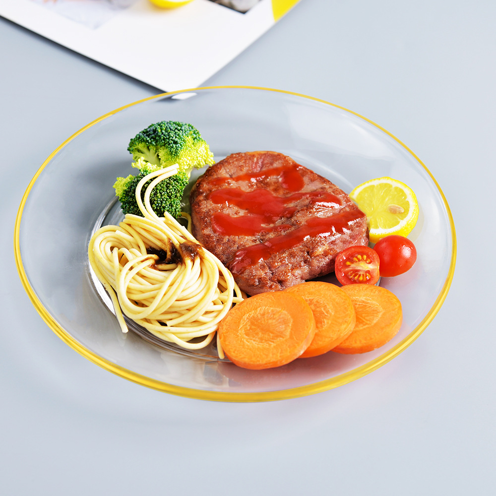 水晶玻璃欧式水果果盘 轻奢描金圆形糖果盘 现代简约点心盘糖果盘