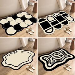 現代簡約硅藻泥地墊浴室門口吸水速干腳墊家用異形防滑入戶門地墊