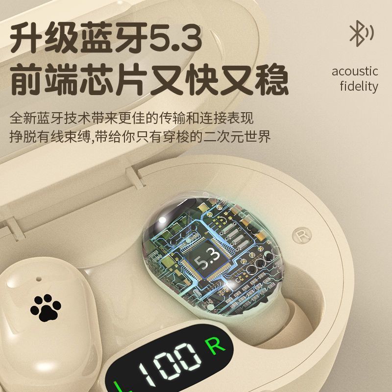 電気商の爆発金e 8s透明倉2025 bluetoothイヤホンの新型聴歌騒音低減ミニかわいい女子学生の高颜値|undefined