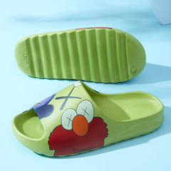 Lu Langsen's new summer style Sesame Street Internet celebrity coconut thick bottom bathroom slippers with a special pattern watermark