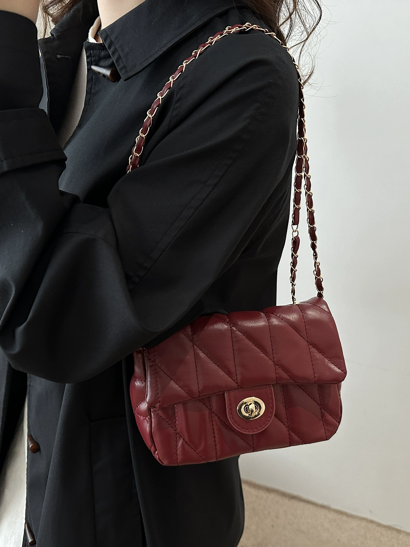 Цепь, сумка через плечо, модная сумка на одно плечо, стиль Chanel, сумка на цепочке, городской стиль, высокий класс, западный стиль