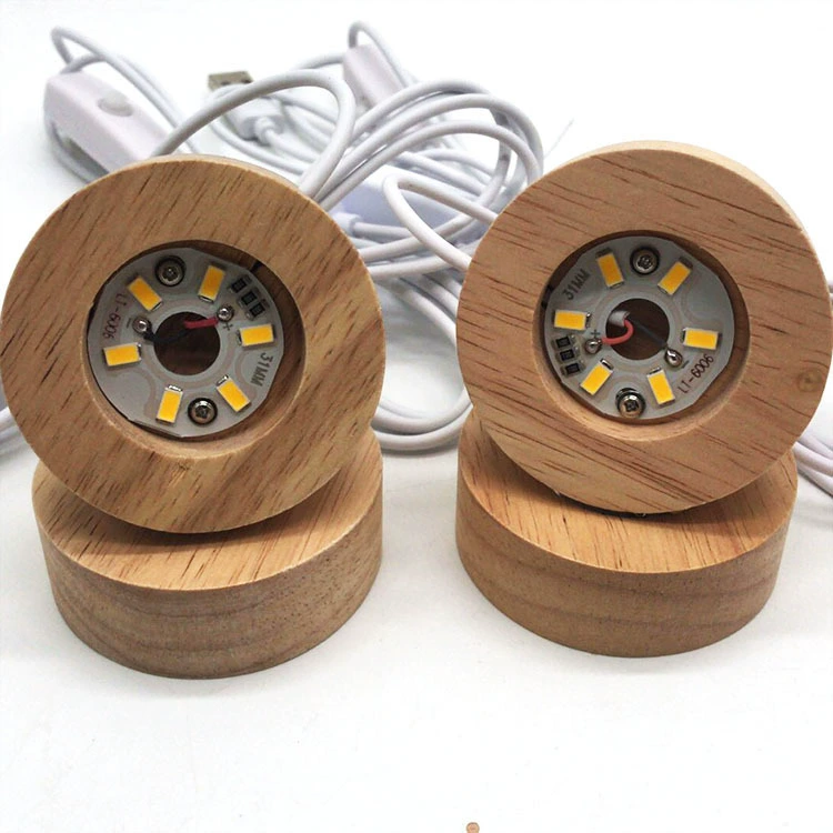 Поставки производителя solid wood светящийся базовый тёплый белый цветной свет ночная лампа из дерева художественные изделия светодиодный держатель лампы