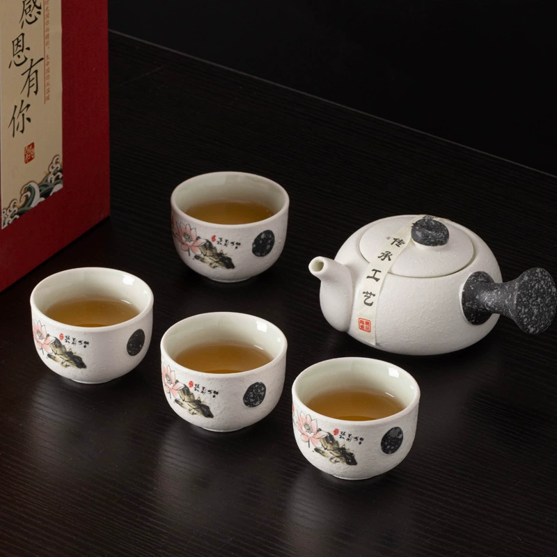 Tea set, festive gift box, with snowflakes, Birthday gift