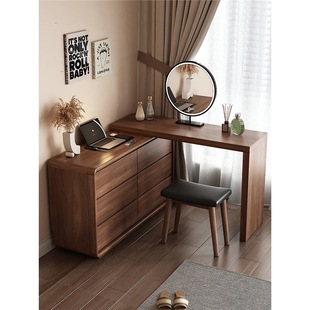 New Chinese Style Solid Wood Dressing Table Bedroom Bedside Cabinet Makeup Table Integrated Living Room Storage Cabinet Office Table