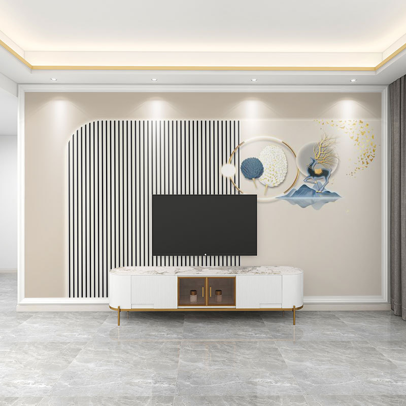 墙纸3d立体法式简约轻奢电视背景墙壁纸客厅壁布装饰墙布壁画|undefined