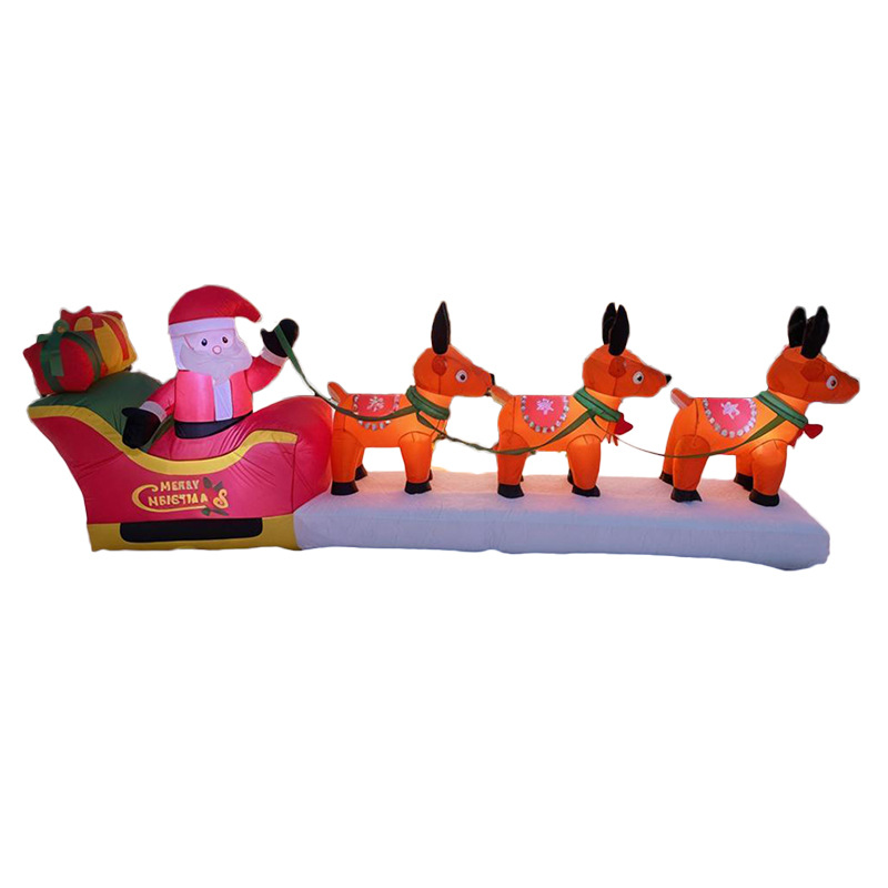 Navidad transfronteriza luminosa caja de regalo muñeco de nieve infláble de color Santa Claus decoración de patio al aire libre diseño modelo de aire