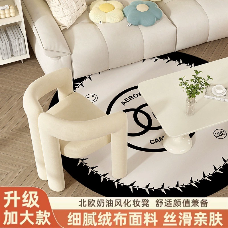 Модный стул для макияжа, табурет для дома, спальни, простой легкий роскошный кремовый стиль, дизайнерский стул с спинкой, табурет для маникюра