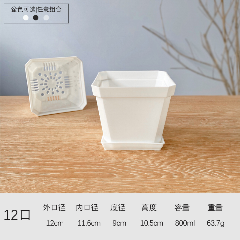 플라스틱 - 흰색의 두꺼운 12구 세면대 12개(트레이 포함) 세면대 색상은 흰색/투명/검정색 중에서 선택 가능 - 환경 친화적인 플라스틱