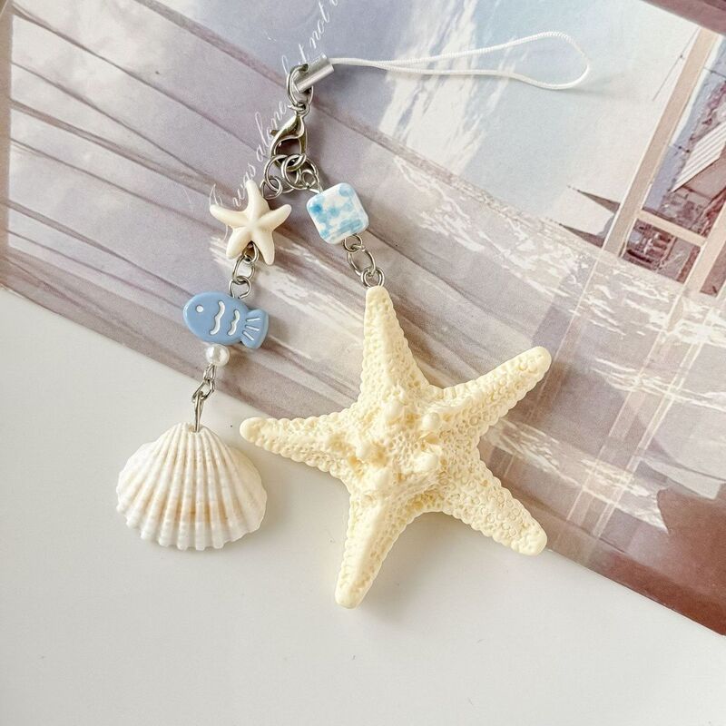 创意海洋系列海洋贝壳海星钥匙扣挂件书包挂件手机链情侣挂饰礼物|undefined