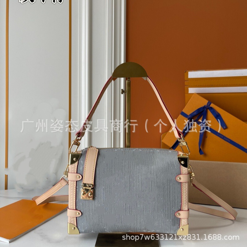 25 New Genuine Leather Shoulder Bags for Women, European and American Fashion, Gu Ailing's Same Style Soft Box Bag, 23cm Cross-Border Hot Style