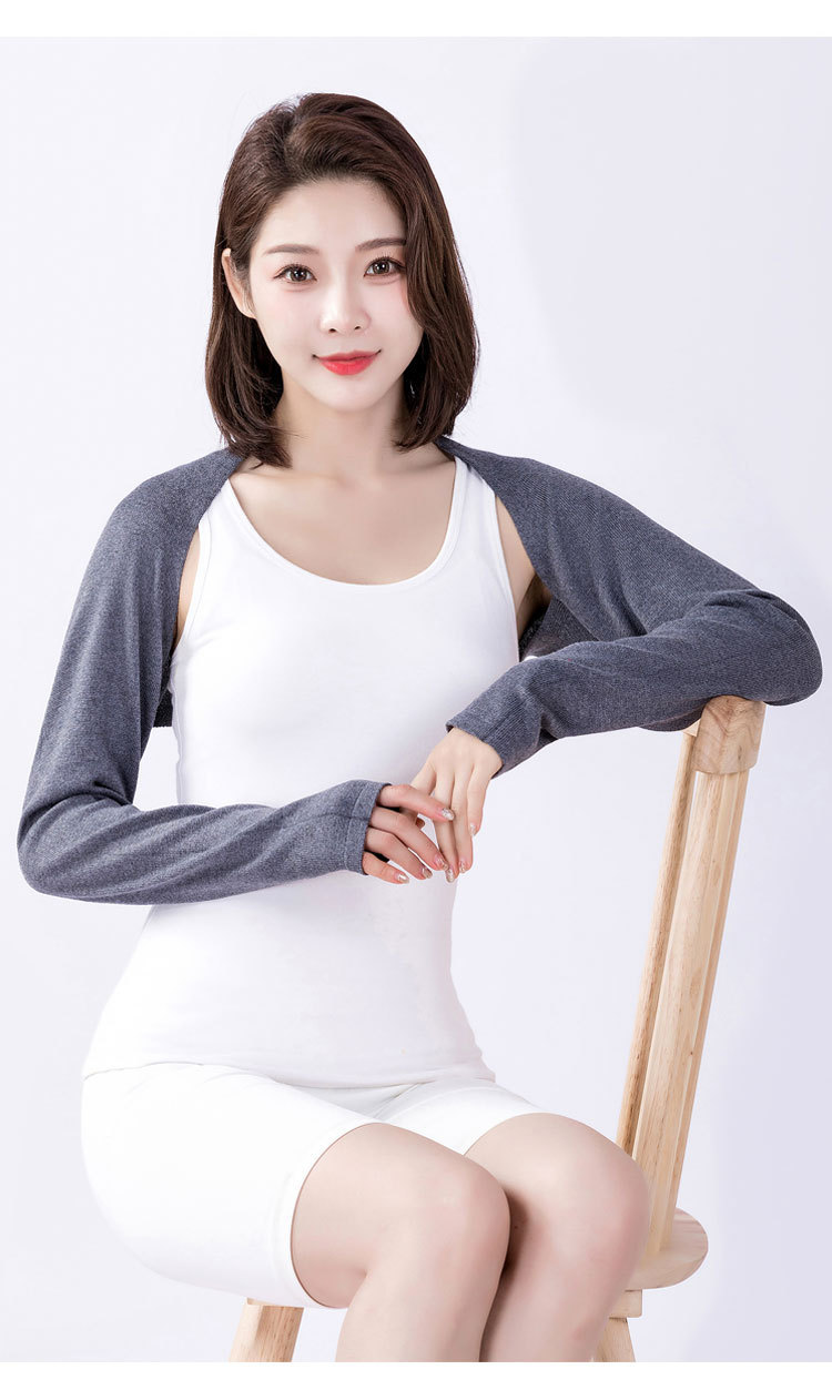 Summer Pure Cotton Shoulder Pads for Women, Long-Sleeved Arm Sleeves, Shoulder Pads, Thin Waistcoat, Warm Shawl, Air-Conditioned Sleeping Protection Against Cold