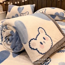 加厚珊瑚绒床单单件儿童牛奶法兰绒宿舍被单人加绒床毯毛毯小被子