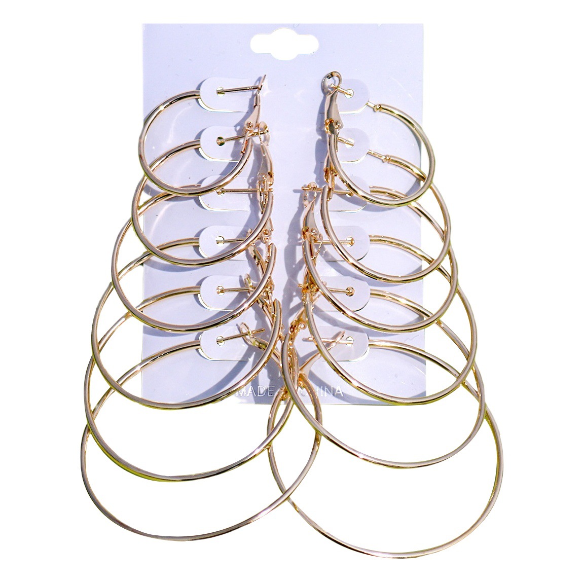 European and American Fashion Jewelry Hot-Selling Personalized Hoop Exaggerated Earrings for Women Multi-Piece Set C-Shaped Hoop Pin Buckle Earrings