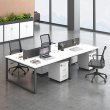 sss四人员工工位办公桌简约现代办公室员工电脑桌4/6会议桌桌椅组
