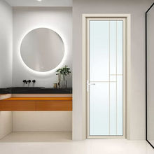 2024新款钛镁铝合金平开卫生间厕所门自装磨砂玻璃窄边浴室门
