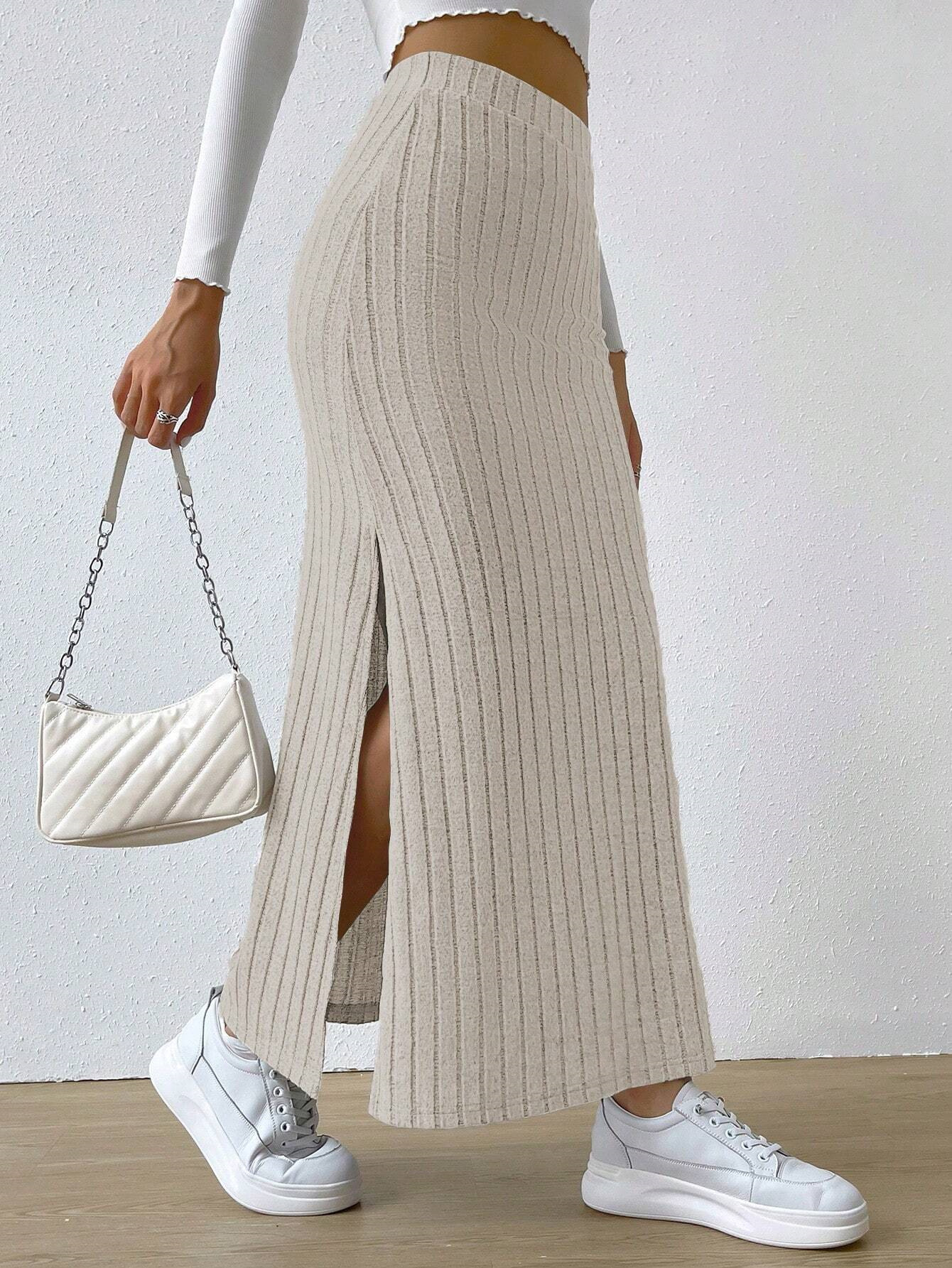 259g Weight Maxi Long Dress Dress Length Type Skirt Dresses Type Spandex, Polyester Fabric Type High Waist Waist Line Stretchy Elasticity Holiday, Daily Occasion Slim Fit Type Solid Color Pattern Winter, Autumn Season Women's Gender Slit Design Casual, Streetwear Style Winter Autumn Casual Streetwear Solid Color Spandex Polyester Maxi Long Dress Skirts 9