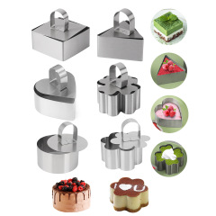 メーカー現物ステンレスムースサークルビスケット金型家庭用キッチンDIY円形愛花ケーキサークル工具