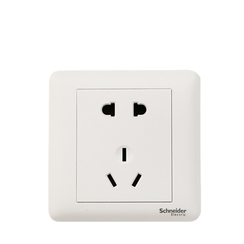 Schneider Switch and Socket Panel Comfort+ Bright White Five-Outlet Wall Power Outlet Concealed Single-Pole Multi-Control USB Air Conditioner
