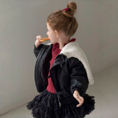 女童皮衣外套2025冬季新款儿童保暖棉衣夹克宝宝棉服上衣冬装童装