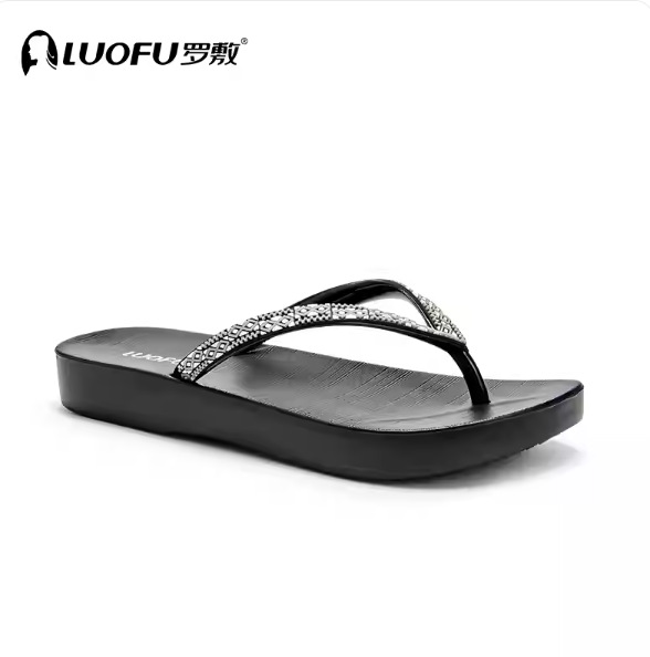 Flores de luoschi, zapatillas de flip flores, zapatos de playa de vacaciones de verano de Singapur, zapatos de playa de vacaciones de hainan