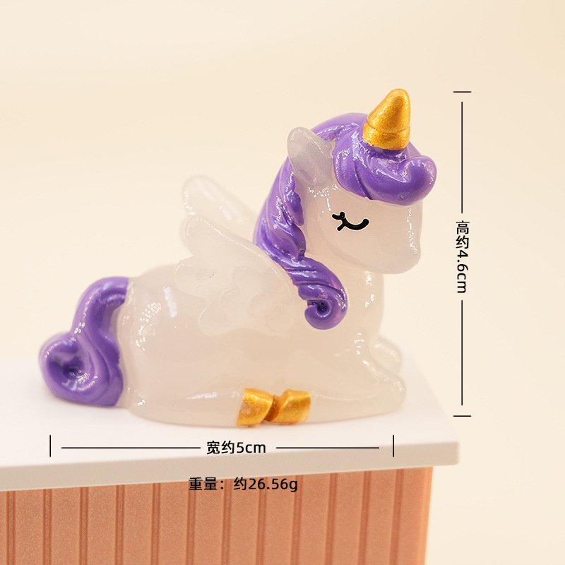 10 luminous unicorn kneeling posture-purple