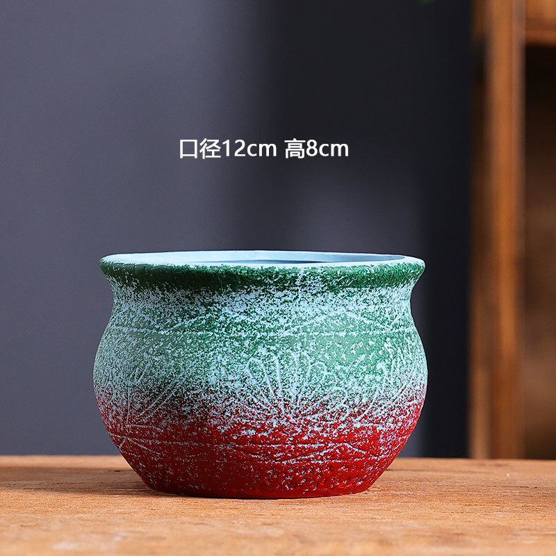 No.06 mediano mar Mediterráneo fábrica de maceta de carne directa cerámica de carne retrógrada cerámica roja especial maceta al por mayor