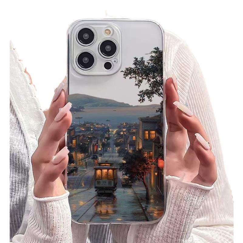 Paisaje rural para iphone16promax funda para teléfono móvil hermoso Apple 15 anti-caída 14pro nuevo 13/12