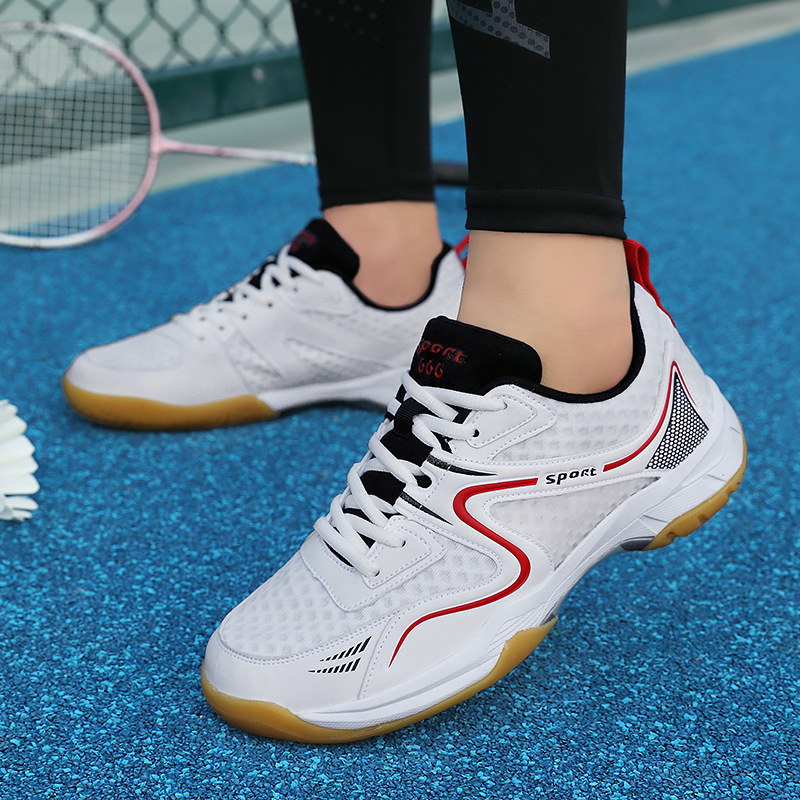 New Badminton Shoes Men's Shoes Breathable Table Tennis Shoes Ultra Light Shock Absorption Non-slip Women's Shoes Competition Training Shoes Tennis Shoes