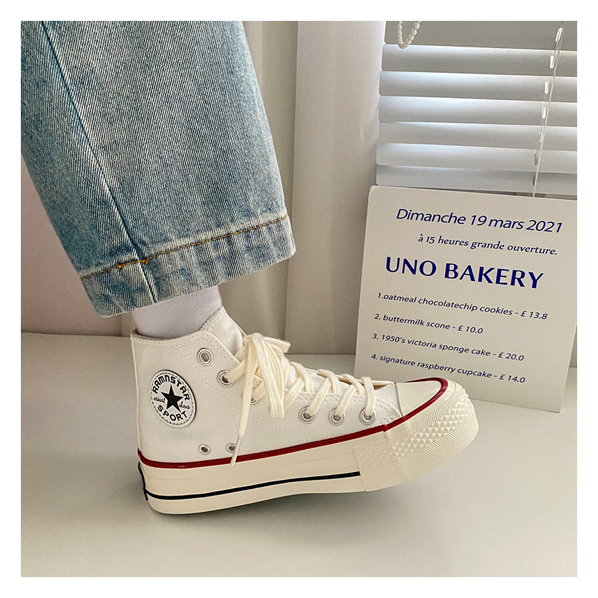 High-Top-Schuhe mit dicken Sohlen, klassische Canvas-Schuhe für Damen, Ulzzang Hong Kong-Stil, vielseitige 2022 neue koreanische Version von Schuhen_voghion.com