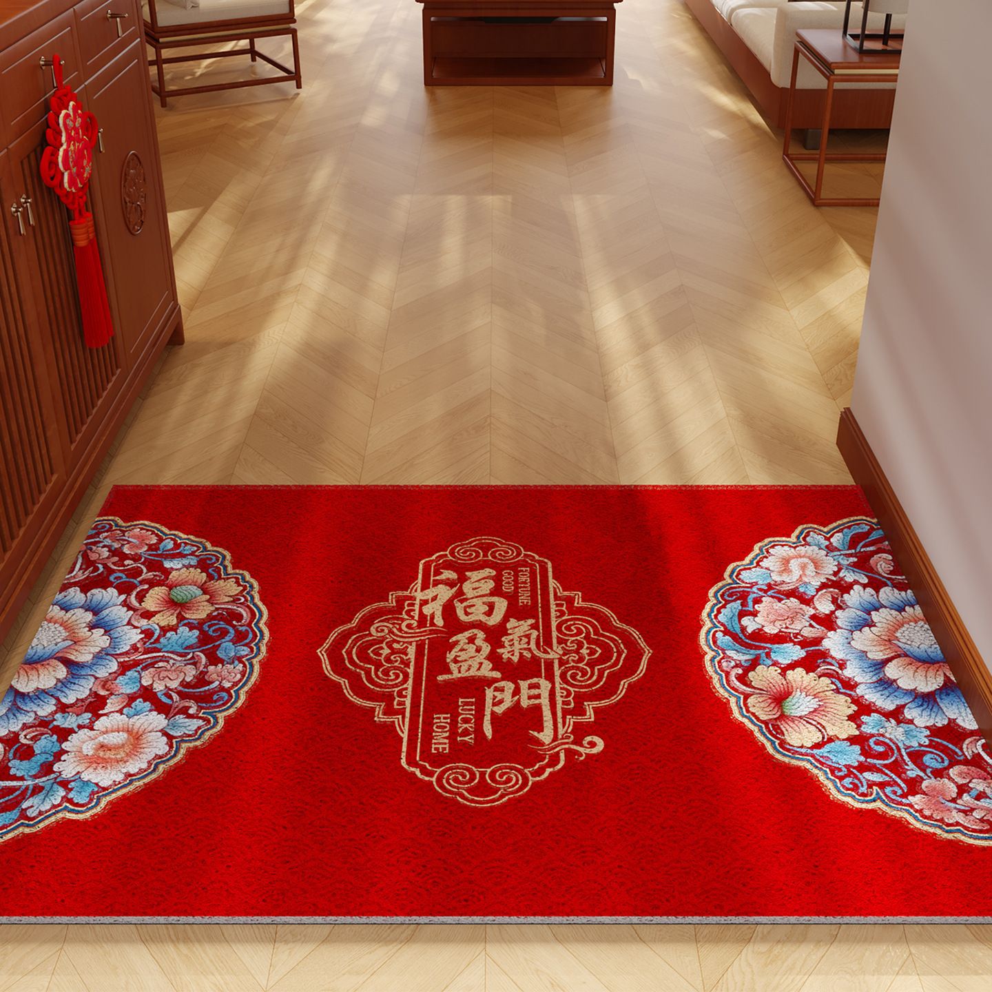 Año Nuevo chino alfombra roja Fulu en la casa nueva mueve en la casa artículos de decoración alfombra doméstica puerta de entrada image 12