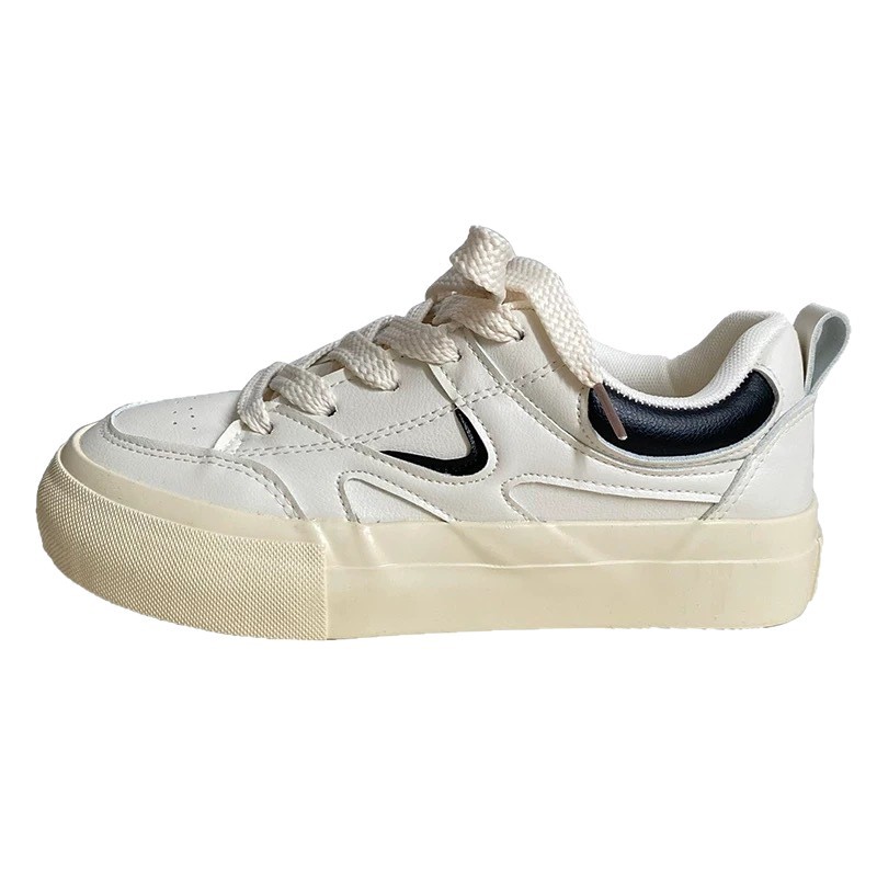 Zapatos de skate para hombres, zapatos de moda, 2025 nuevos zapatos de mujer de tamaño grande, zapatos blancos, zapatos de moda nacionales de cuero ultra delgados.