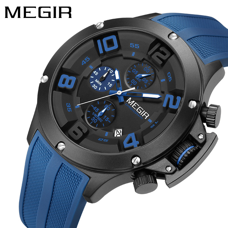 Meigel – montre pour hommes, multifonction, chronométrage, sport, Quartz, bande en silicone, mode et élégance, nouvelle collection 2023_voghion.com