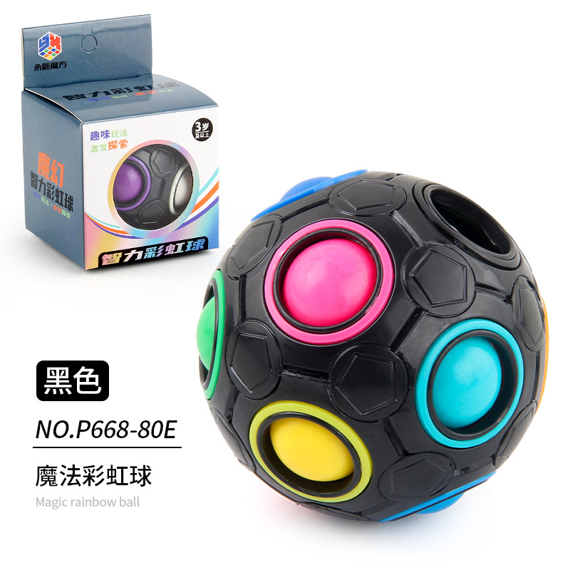 Transfronterizo de Amazon Rainbow Ball descompresión giroscopio giratorio educativo para niños redondo de doce hoyos color mezclado BOLA MÁGICA juguete