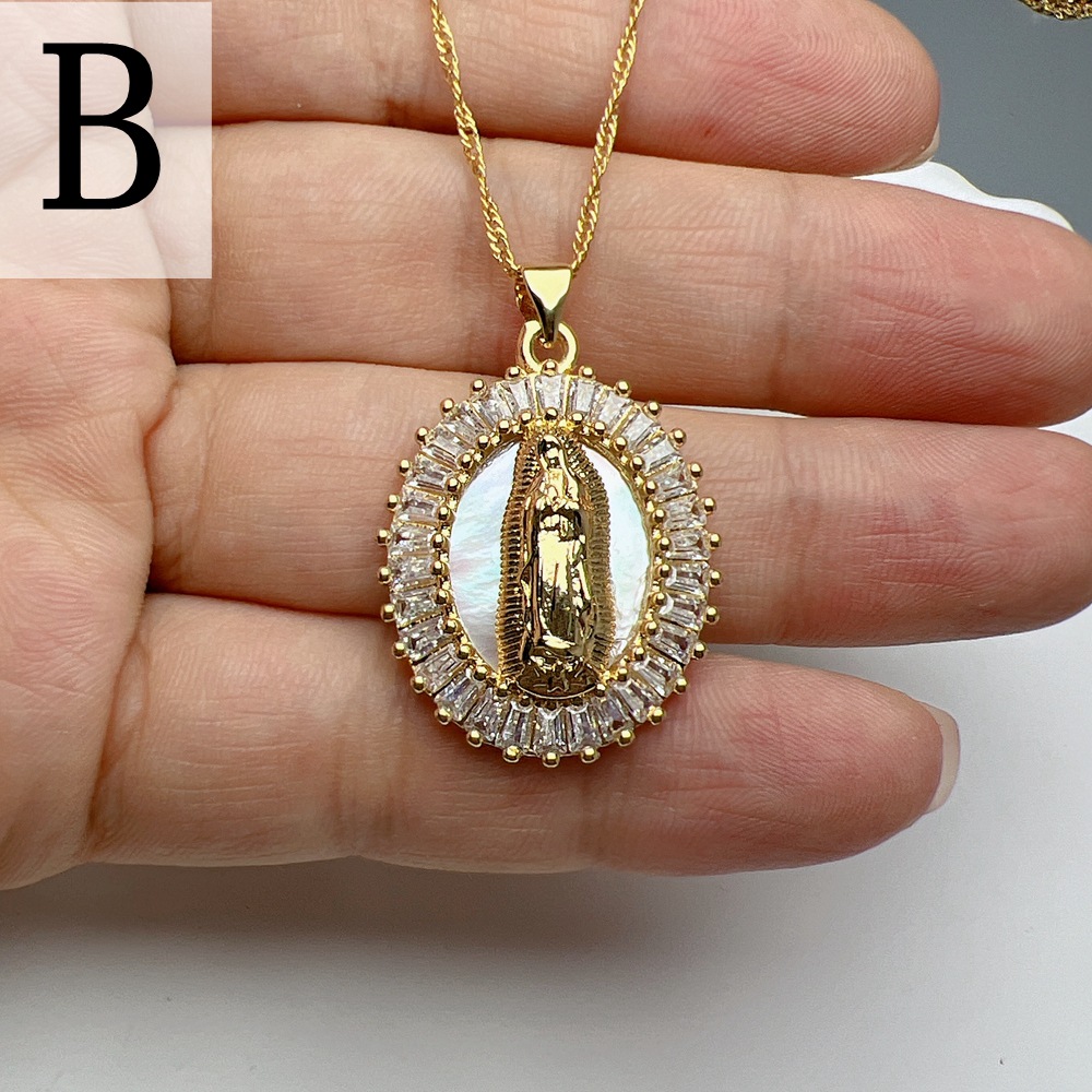 Simple Style Commute Round Copper Zircon Pendant Necklace In Bulk display picture 6