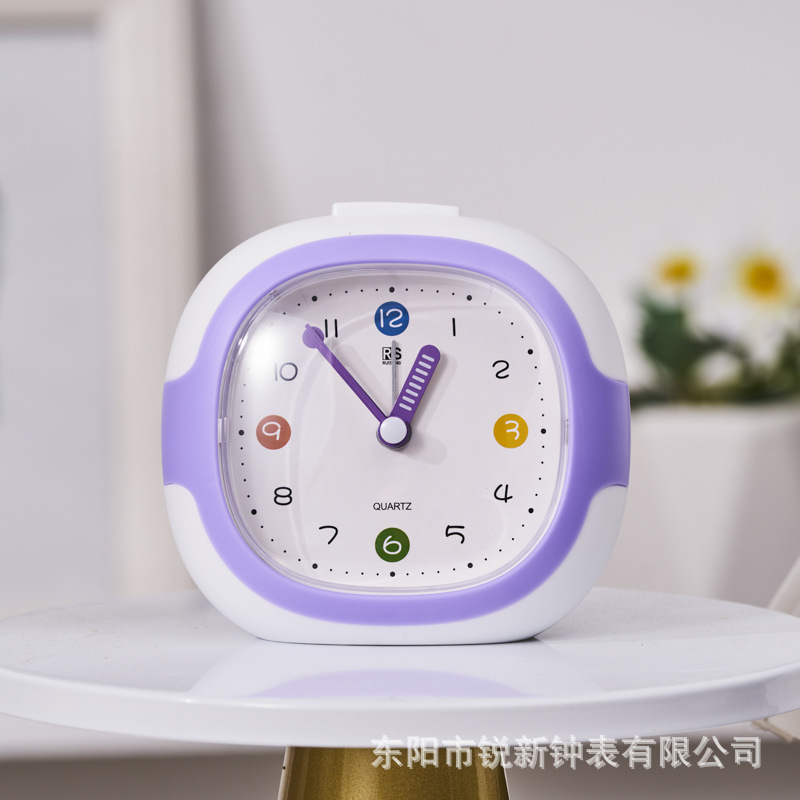 Fábrica directa de despertadoras de plástico de color dopamina simple reloj despertador moderno para niños y estudiantes dedicados al reloj de artefacto de despertar