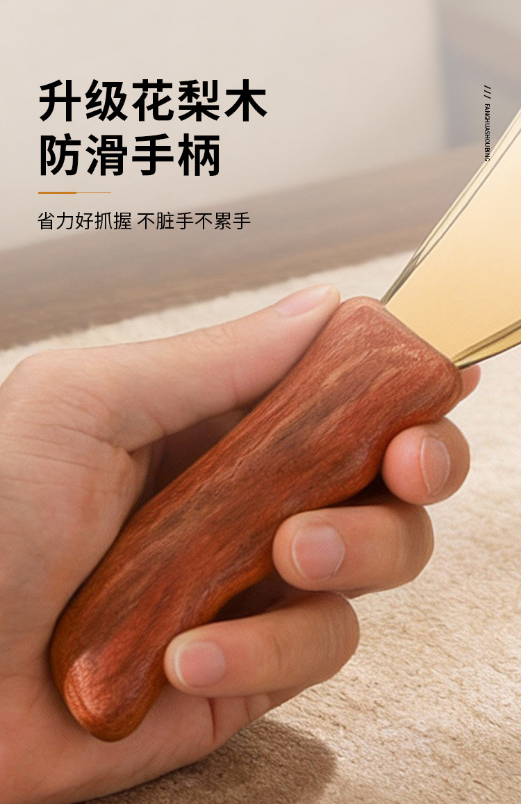 Pure Brass Tiger seal scraping massage board for home back body universal Li Shifa guasha Tang copper Rosewood detail image