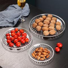 Acrylic fruit plate fruit bowl plastic wine bar KTV snack plate transparent small candy creative home use round plate