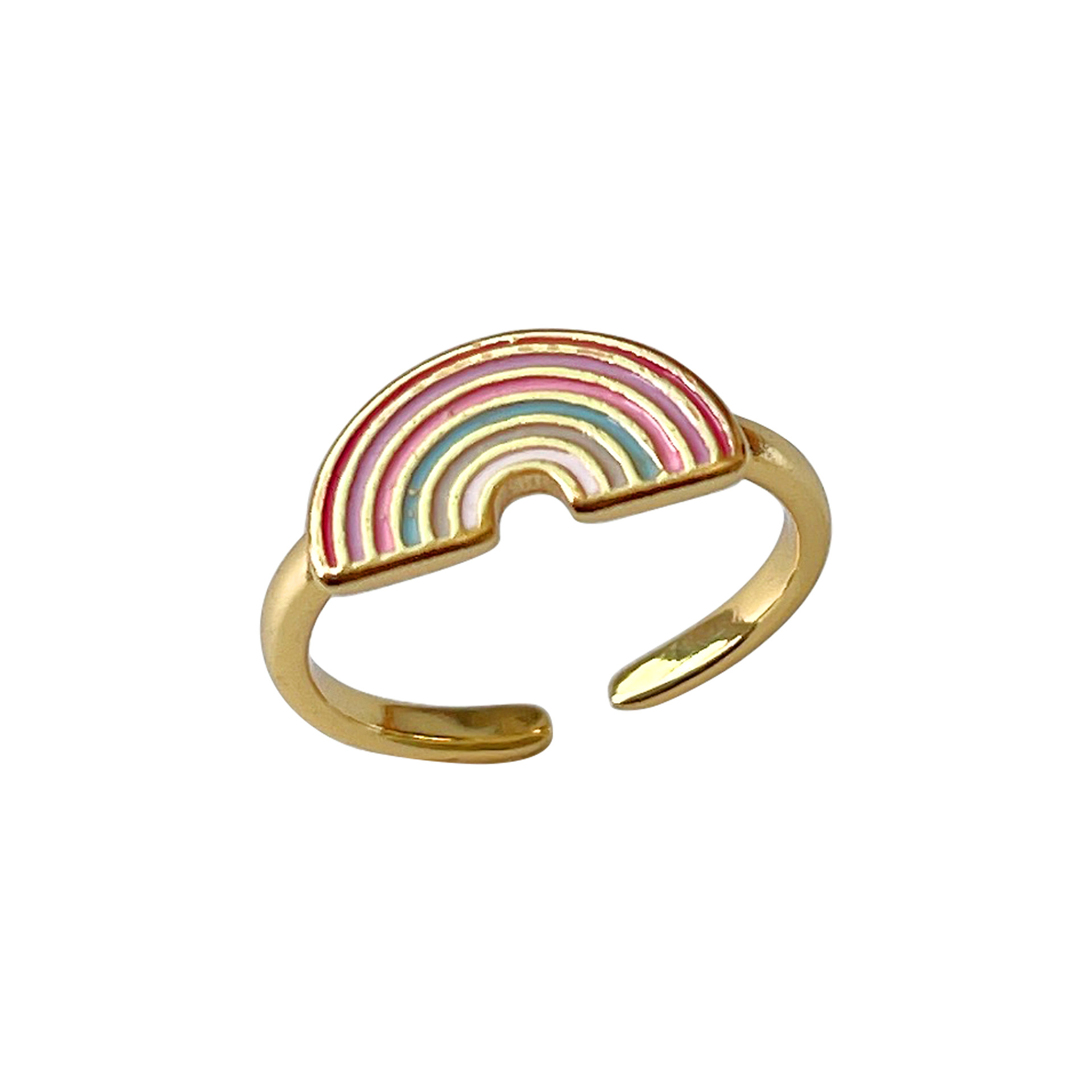 Fashion Leaf Heart Shape Copper Enamel Inlay Zircon Open Ring 1 Piece