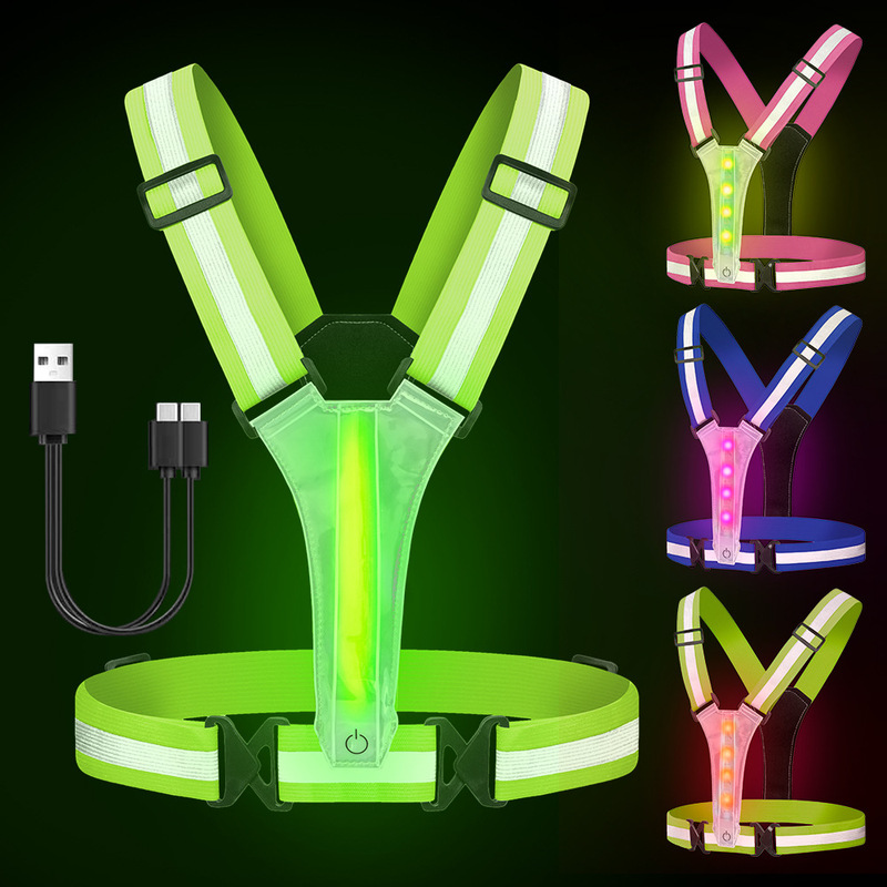 Led Colorful Luminous Vest Night Running Protective Flashing Vest Cycling Reflective Clothing Night Protective Vest Wholesale Led Colorful Luminous Vest Night Running Protective Flashing Vest Cycling Reflective Clothing Night Protective Vest Wholesale