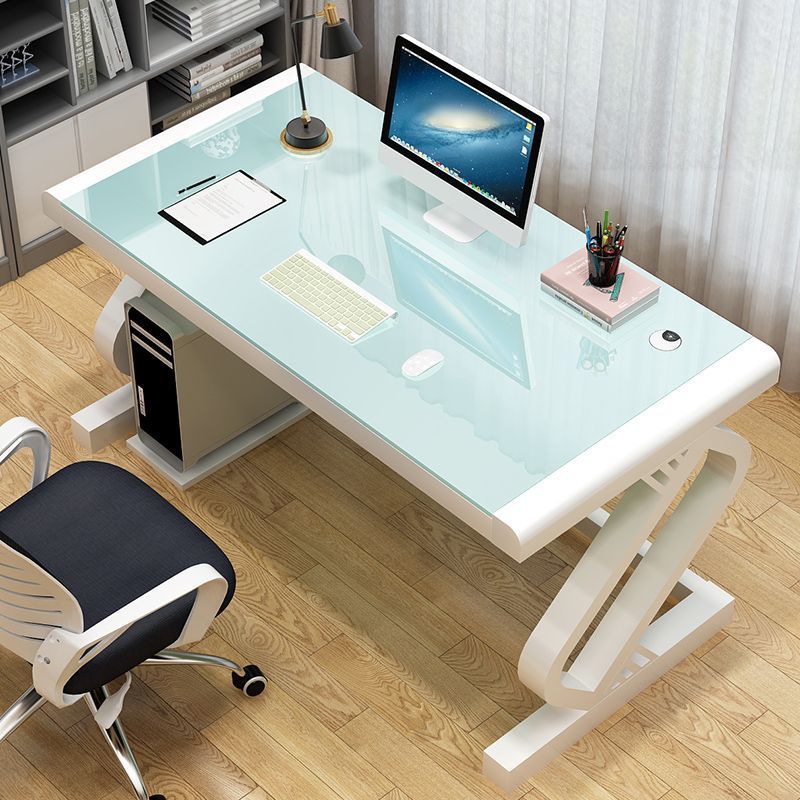 Mesa de computadora de vidrio temperado simple mesa de estudio mesa de escritorio de computadora simple y moderna mesa económica image 7