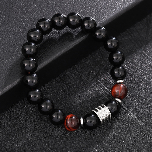 Manufacturer wholesale tiger eye obsidian bead bracelet men's  new European and American style cat's eye stone jewelry