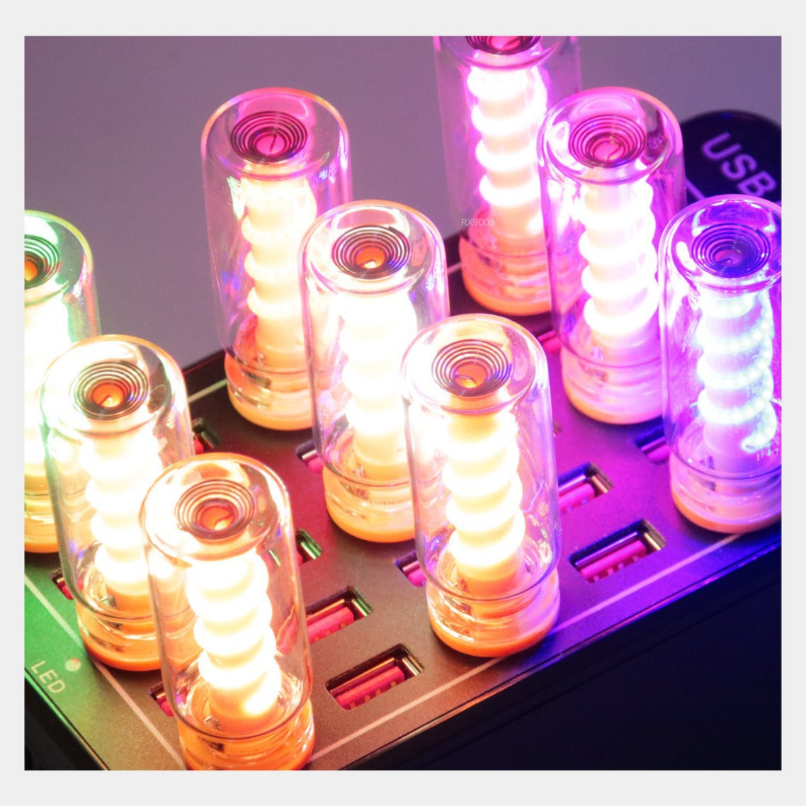 LED espiral transparente tacto USB luz de noche interior del automóvil LED luz de inducción de atmósfera image 3