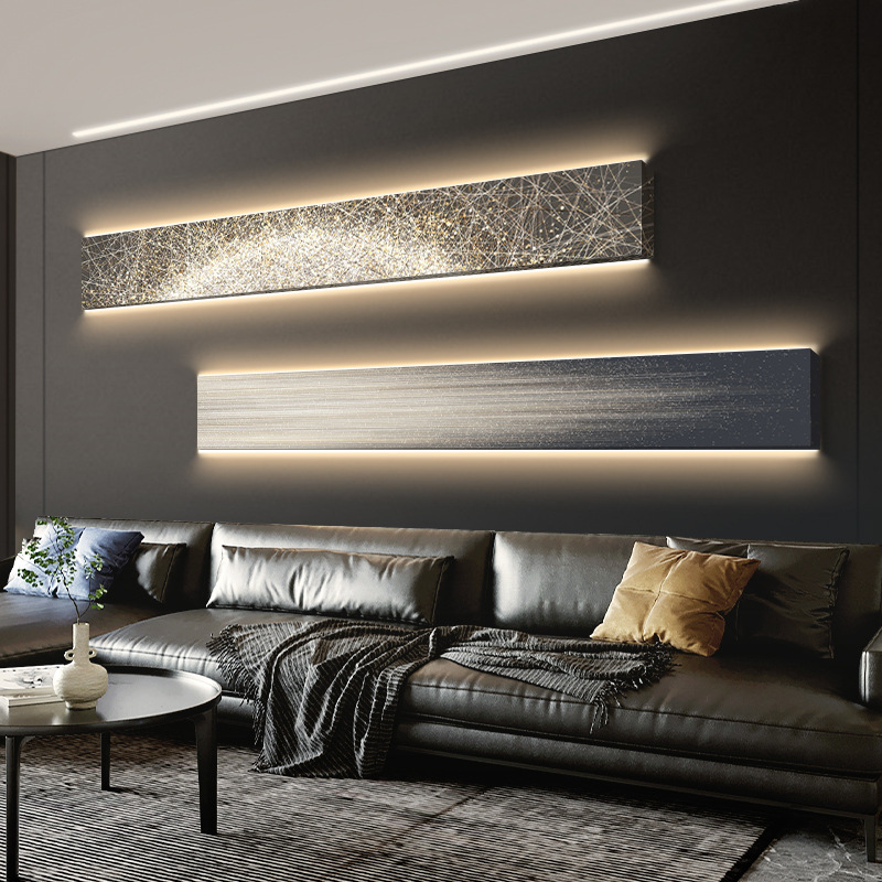 Modern Abstract Living Room Decorative Painting Accessible Luxury Bedside Led Atmosphere Lamp Painting Slender Sofa Background Wall Hanging Painting